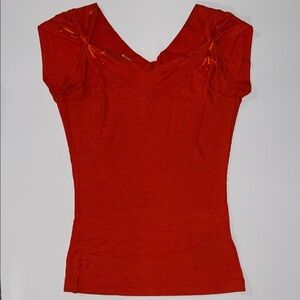 BDG Vivid Red V-Neck Blouse